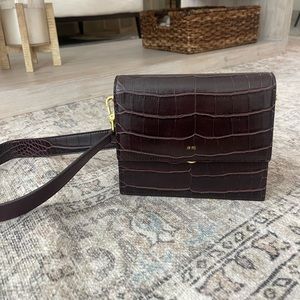 JW PEI Burgundy Croc purse